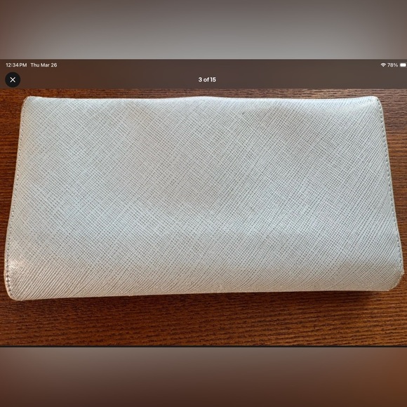 Salvatore Ferragamo Grey Gancini Saffiano Leather Clip Long Wallet W/COA - Picture 3 of 15